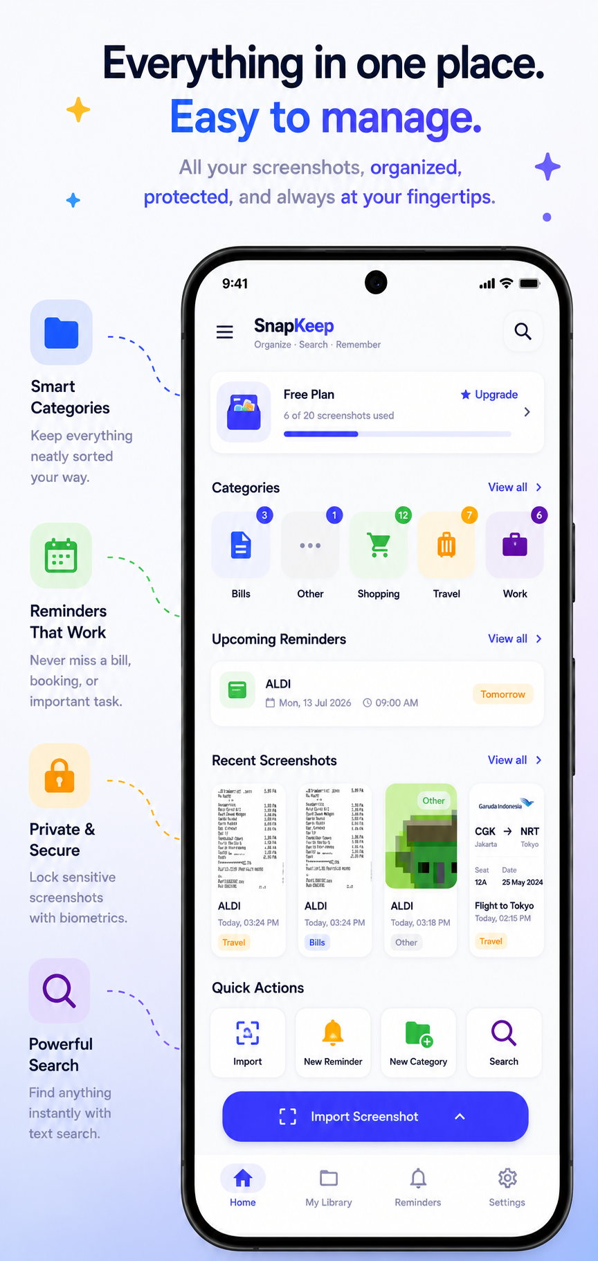 App overview screen